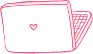 Pink and White International Women's Day Laptop Doodle